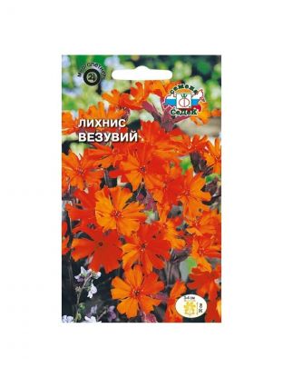 Семена Цветы, Лихнис, Везувий, 0.25 г, непальская, красная, цветная упаковка, Седек