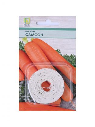 Семена Морковь, Самсон, лента 8м, цветная упаковка, Поиск