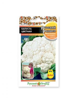 Семена Капуста цветная, Русский размер, цветная упаковка, Русский огород