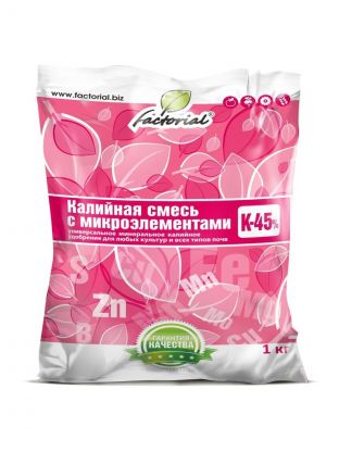 Удобрение Калийная смесь, универсальное, с микроэлементами, минеральное, гранулы, 1 кг, Factorial