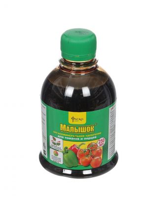 Удобрение Малышок, для томатов и перцев, органоминеральное, жидкость, 250 мл, Фаско