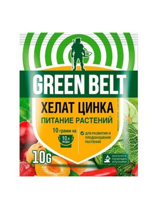 Удобрение Хелат цинка, минеральное, гранулы, 10 г, Green Belt