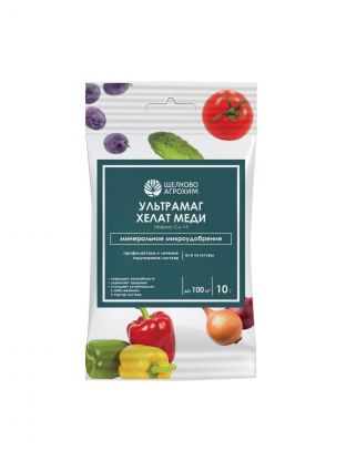 Удобрение Ультрамаг хелат меди, универсальное, для пов. уст-ти к заб-ям, минеральное, гранулы, 10 г, Щелково Агрохим