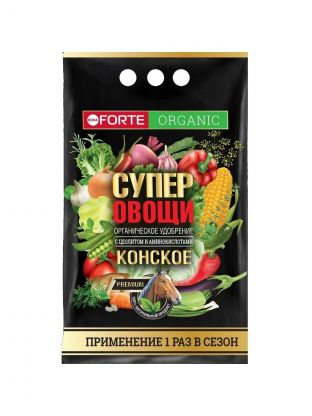Удобрение Супер овощи, Конское, органическое, 2 кг, Bona Forte