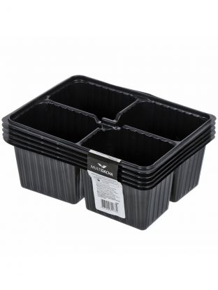 Кассета рассадная 5 шт, 180х130х60 мм, 4 ячейки, Скорая помощь