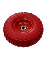 Колесо для тачки полиуретан PU, 4.1/3.5-4, не симметричная ступица, втулка D20 мм, Мастер Инструмент