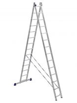 Лестница приставная, 2 секции, 14 ступеней, алюминий, 6.74 м, 150 кг, Alumet, 5214