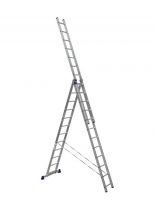 Лестница 3 секции, 12 ступеней, алюминий, 7.86 м, 150 кг, Alumet, 5312