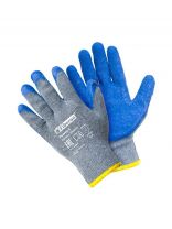 Перчатки хлопок, латексный облив, без рисунка, размер 9 (L), стойкость к нагрузкам при тяжелых работах, Fiberon, европодвес