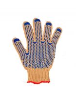 Перчатки х/б, ПВХ покрытие, точка, 7.5 класс вязки, 5 нитей, белая основа, утолщенные, Люкс