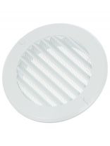 Решетка вентиляционная ABS пластик, установочный диаметр 100 мм, с сеткой, круглая, с фланцем d100, белая, Event, РК100с