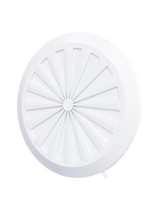 Решетка вентиляционная пластик, d 90-160, с фланцем, регулируемая, ERA, 10RKU