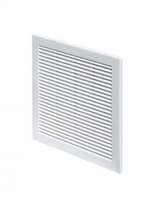 Решетка вентиляционная пластик, вытяжная, 170х170 мм, с сеткой, белая, Viento, Серия TRU, 1717TRU