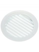 Решетка вентиляционная ABS пластик, установочный диаметр 125 мм, с сеткой, круглая, с фланцем d125, белая, Event, РК125с