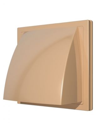 Выход стенной пластик, вентиляционный, установочный диаметр 100 мм, с обратным клапаном, бежевый, ERA, 1515К10ФВ