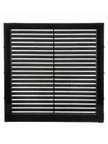 Решетка вентиляционная пластик, вытяжная, 190х190 мм, с сеткой, черная, Viento