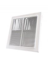 Решетка вентиляционная ABS пластик, вытяжная, 150х150 мм, с сеткой, с рамкой, с защитой от обратной тяги, белая, Viento, 1515ВР-ОК