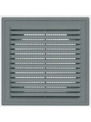 Решетка вентиляционная пластик, настенная, 150х200 мм, с сеткой, графит, Viento, 1520ВР