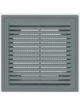 Решетка вентиляционная пластик, настенная, 150х200 мм, с сеткой, графит, Viento, 1520ВР