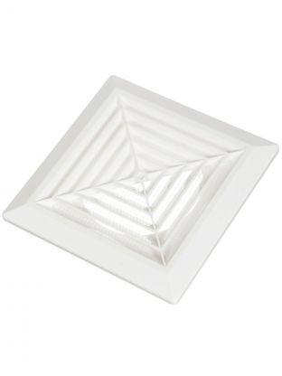 Диффузор вентиляционный пластик, установочный диаметр 100 мм, с сеткой, с фланцем d160 мм, белый, Event, ПК 160/100