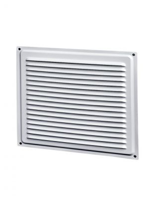 Решетка вентиляционная металл, 100х100 мм, белая, Event, 1010ВРС