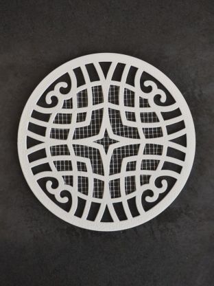 Решетка вентиляционная металл, установочный диаметр 125х170х170 мм, с сеткой, потолочная, белая, Event