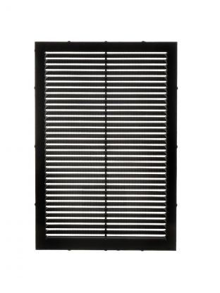 Решетка вентиляционная пластик, вытяжная, 190х290 мм, с сеткой, черная, Viento