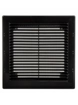 Решетка вентиляционная пластик, вытяжная, 250х250 мм, с сеткой, черная, Viento