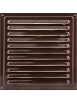 Решетка вентиляционная металл, 300х300 мм, с сеткой, коричневая, Viento, РМ3030кор