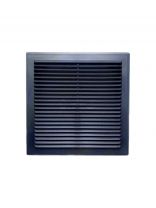 Решетка вентиляционная пластик, вытяжная, 190х190 мм, с сеткой, графит, Viento, Серия В, 1919В-графит