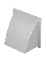 Выход стенной пластик, вытяжной, 175х175 мм, с обратным клапаном, с фланцем D120, серый, Event, 175К120ФВ сер