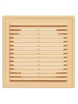 Решетка вентиляционная пластик, настенная, 250х250 мм, с сеткой, Серия ВР, бежевая, Viento, 2525ВР