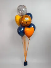 БУКЕТ ШАРОВ "БАСКЕТБОЛ"  С ГЕЛИЕМ.