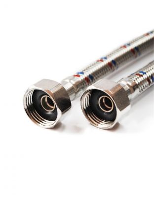 Подводка для воды 1/2"х2.5 м, г-г, нержавеющая сталь, Valfex