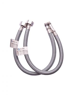 Подводка для воды М10-1/2"х1.5 м, пара, сталь, полиамид, AquaLine