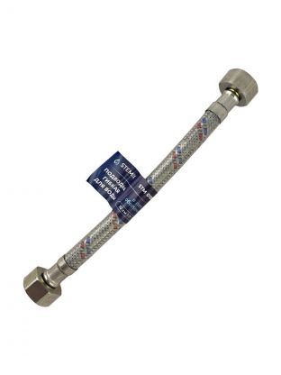 Подводка для воды 1/2"х1.2 м, г-г, сталь, полимер, Stemix