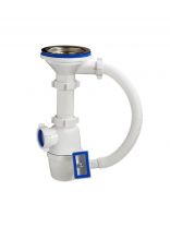 Сифон для мойки, 3" 1/2х40, с выпуском, с переливом, прямоугольный перелив, Orio, А-4007