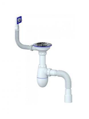 Сифон для мойки, 3" 1/2, 40х40/50, полипропилен, Unicorn, В425