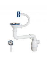 Сифон для мойки, 3" 1/2х40, с выпуском, с переливом, универсальный перелив, Orio, К-4007