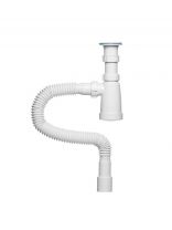 Сифон для мойки, трубный, 1450 мм, 1 1/2", полипропилен, с гофр. трубой, 40*40х50, Инкопласт, BG40145