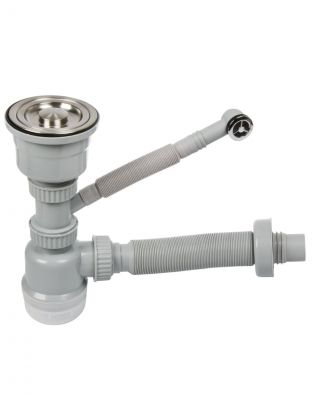 Сифон для мойки, 3" 1/2х40, полипропилен, с выпуском, универсальный перелив, Orio, Nordform, Д-11052У