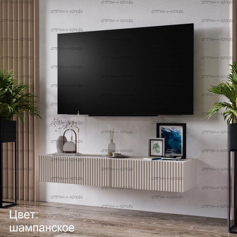 Тумба-под ТВ Волна навесная (150х26х40), более 3  различных цветов