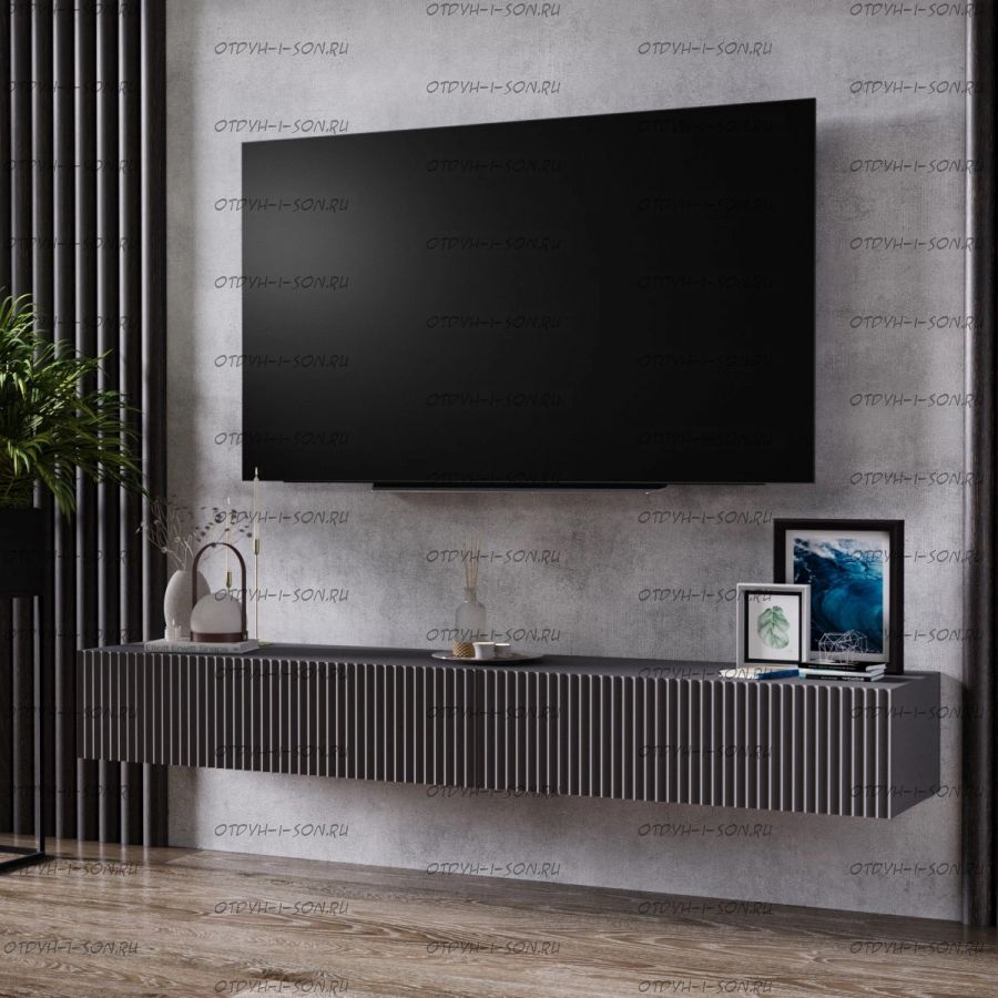 Тумба-под ТВ Волна навесная №2 (200х26х40), более 3  различных цветов