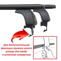 Багажник на крышу Renault Kaptur, ЕД, аэродинамические дуги (черный цвет)