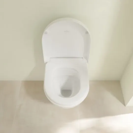 Villeroy & Boch Subway 2.0 Унитаз подвесной безободковый CeramicPlus 480 х 355 мм укороченный цвет: альпийский белый 5606R0R1 схема 5
