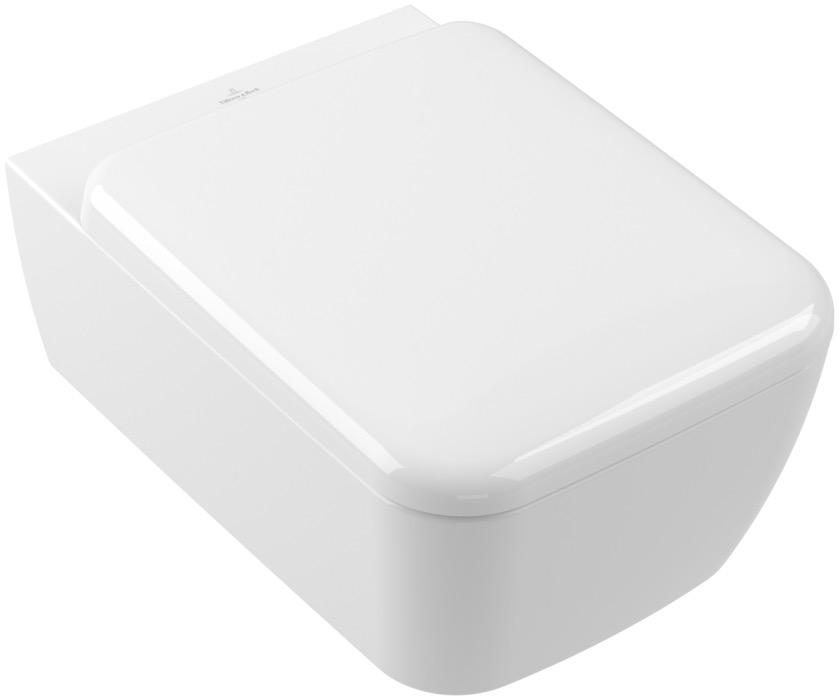 Изображение Villeroy & Boch Skyla Комплект подвесной унитаз со смывом TwistFlush  370 x 530,сиденье для унитаза с функцией QuickRelease и SoftClosing, цвет: альпийский белый 4682CL01