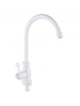 Смеситель для кухни, Эверест, с кран-буксой, для одного типа воды, пластиковый корпус, белый, B41-337