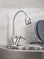 Смеситель для кухни, РМС, гибкий излив, с картриджем, хром, SL50-016F