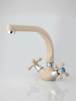 Смеситель для кухни, Frap, с кран-буксой, бежевый, F5408-21