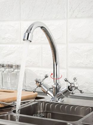 Смеситель для кухни, Frud, с кран-буксой, хром, R40108